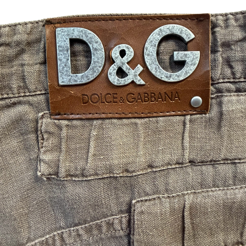 DOLCE & GABBANA VINTAGE 2004 LINEN CARGO PANTS