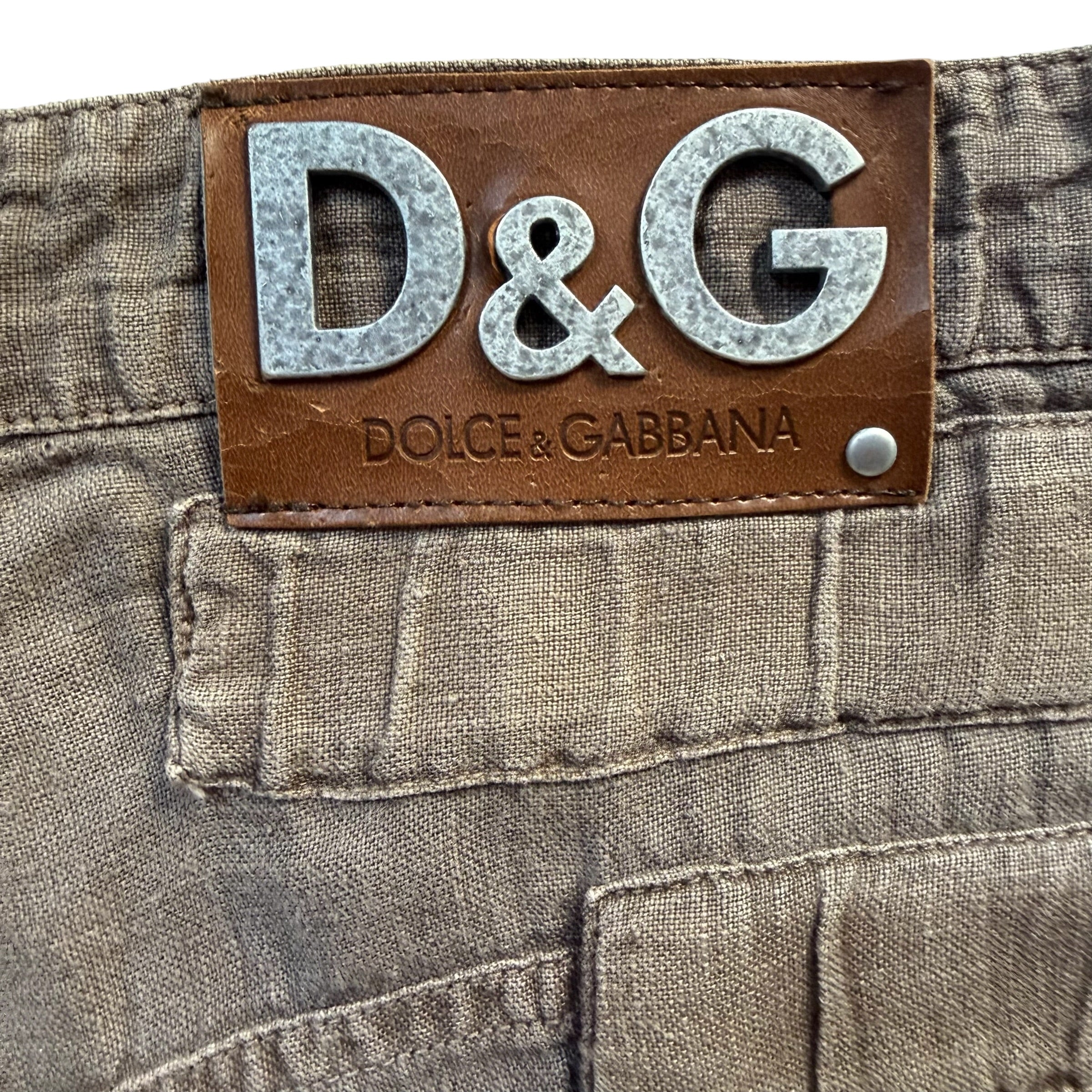 DOLCE & GABBANA VINTAGE 2004 LINEN CARGO PANTS