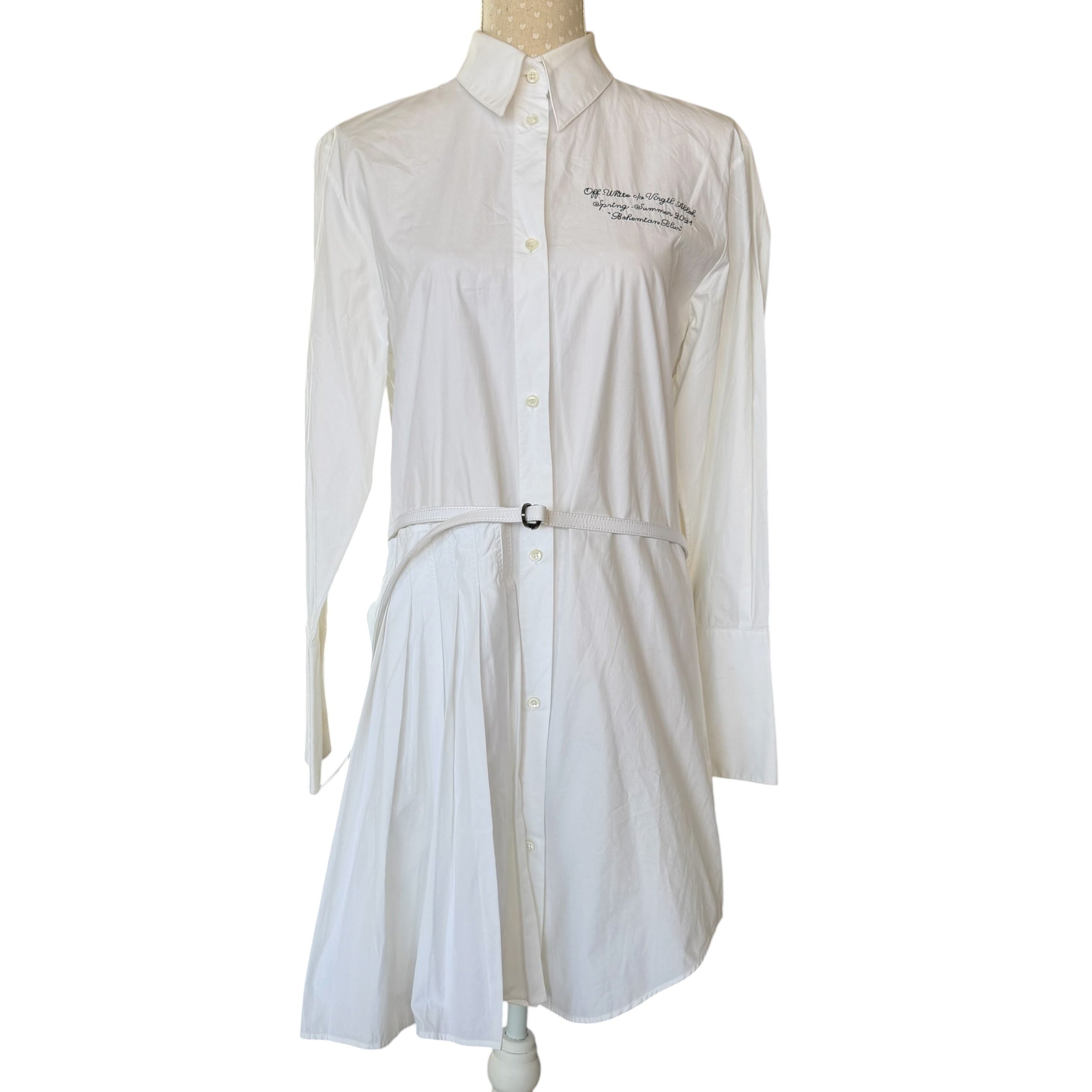 OFF-WHITE 2021 PLISSE SHIRT DRESS