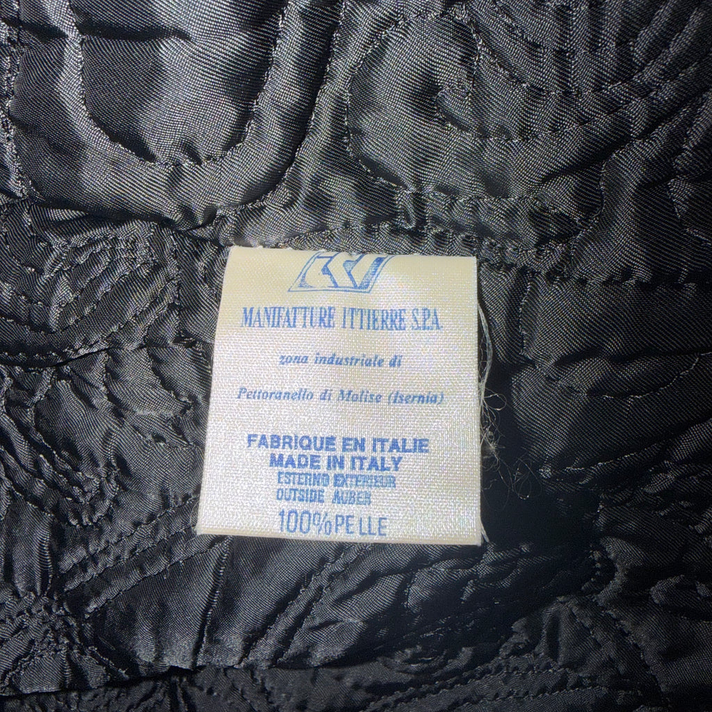 VERSACE VINTAGE LEATHER JACKET WITH FUR COLLAR