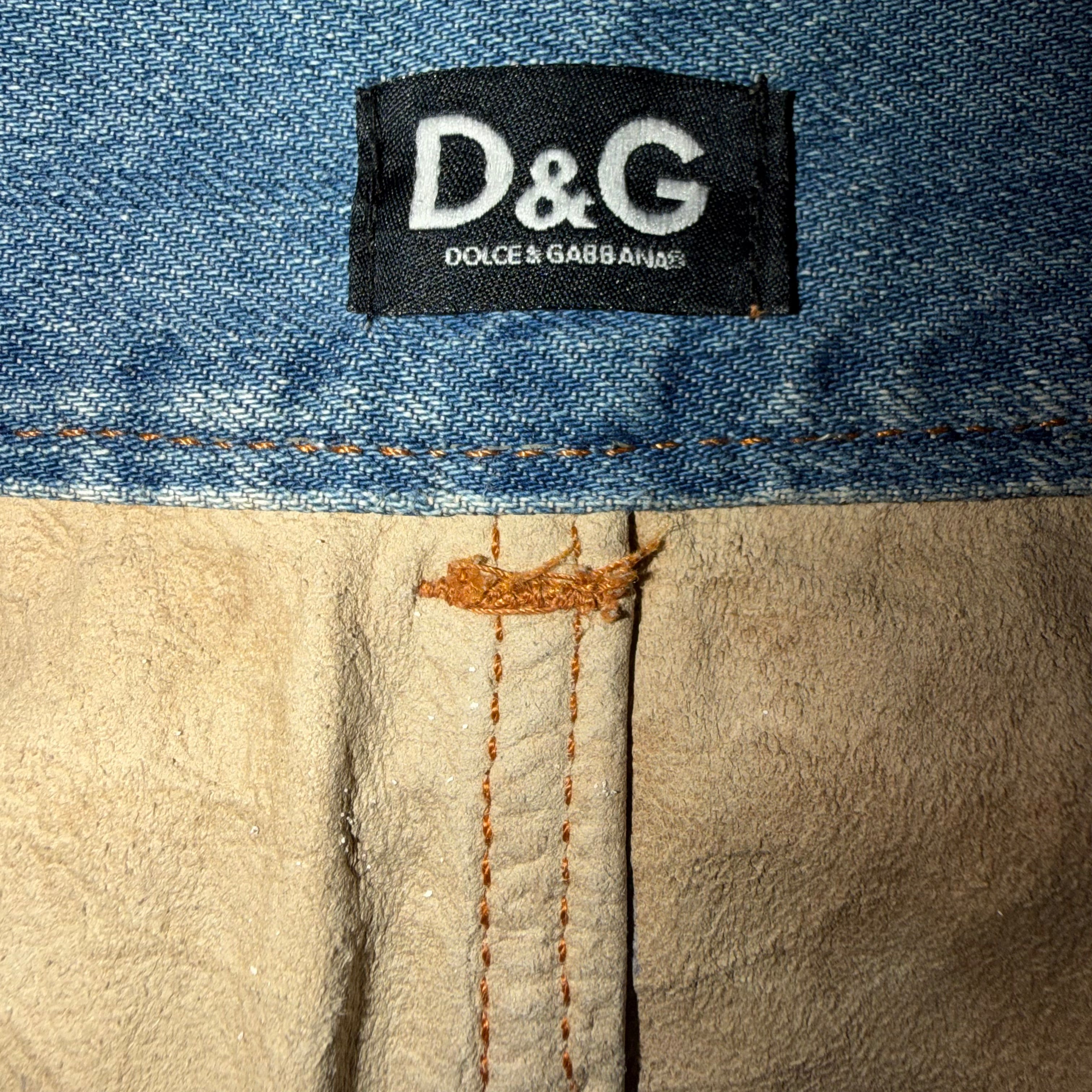 DOLCE & GABBANA VINTAGE PYTHON DENIM SHORTS