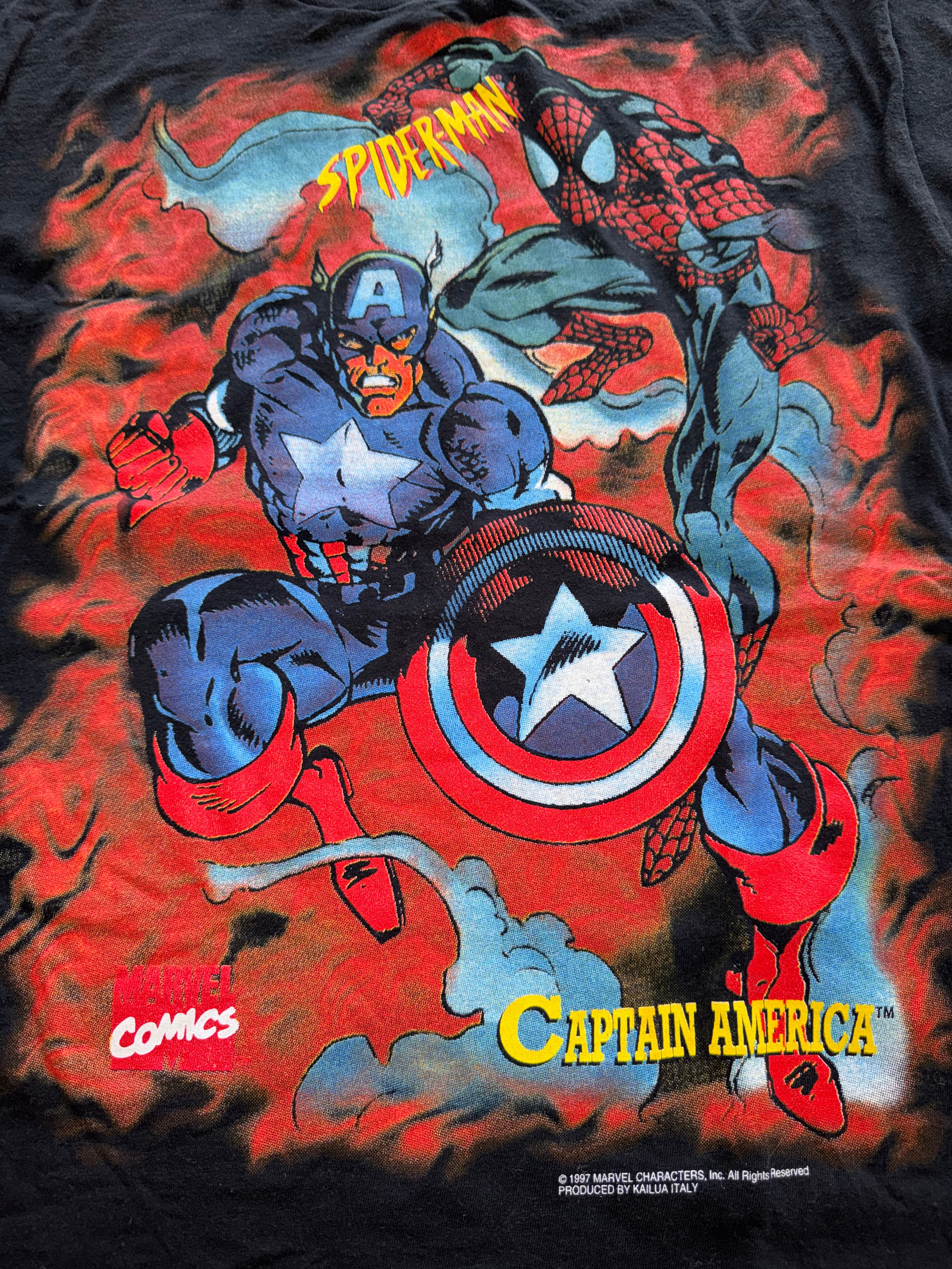 Vintage Spiderman Captain America Kailua 90s T-Shirt