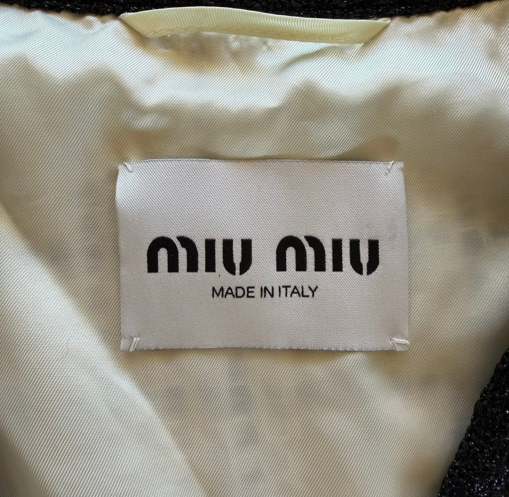 Miu Miu 2023 Logo-Embroidered Boucle' Wool Jacket