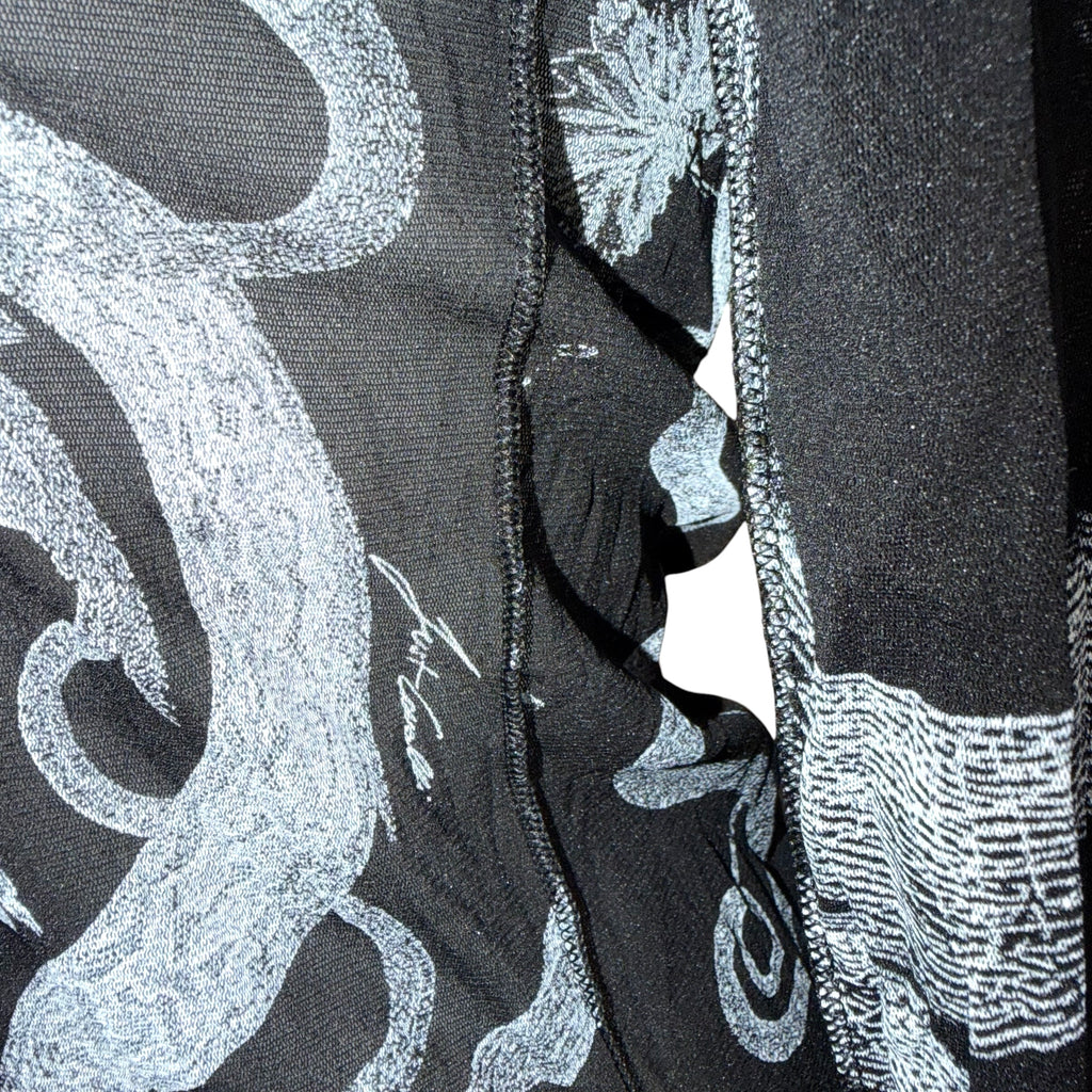 Just Cavalli X Roberto Cavalli Vintage Mesh Tattoo Print Long Sleeve Top