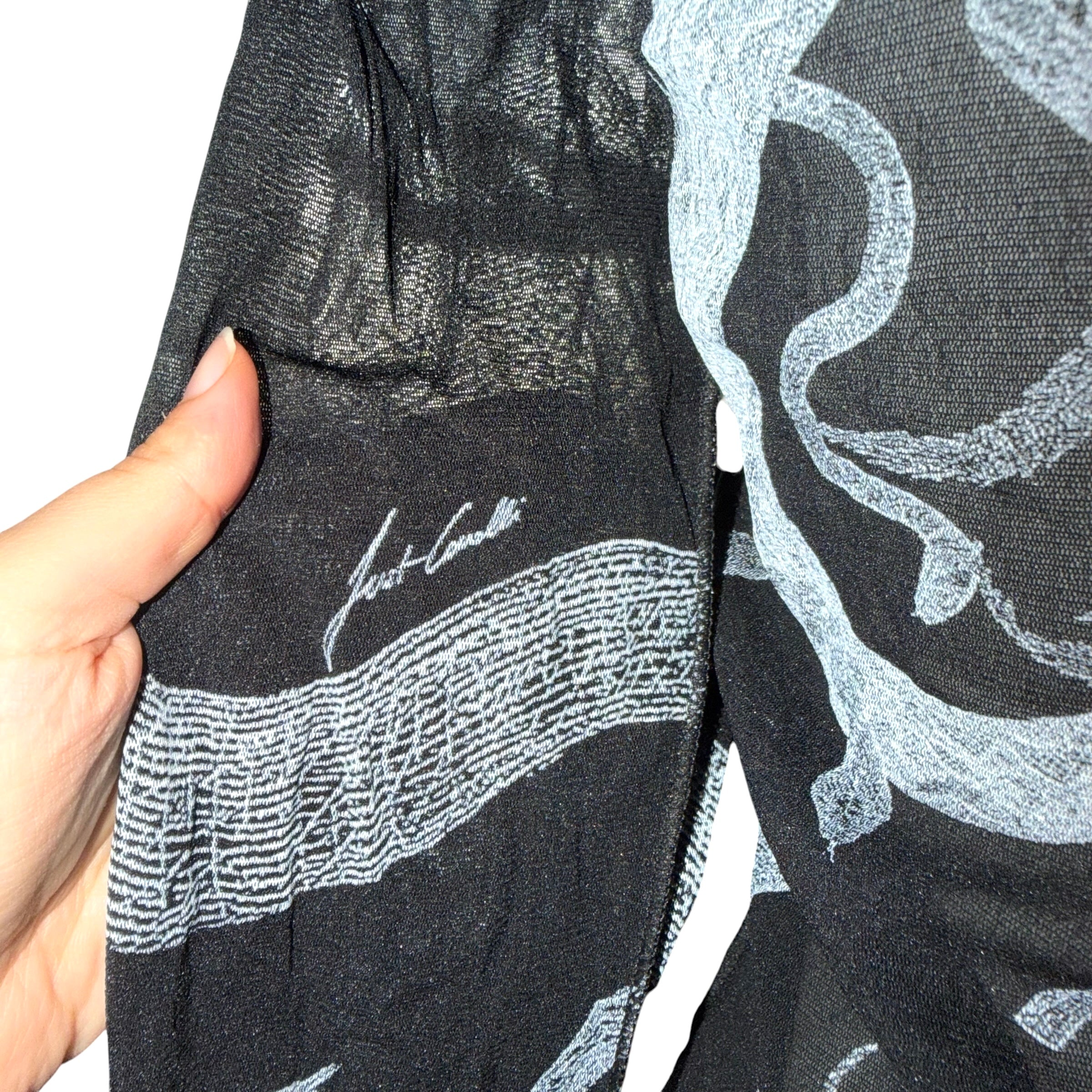 Just Cavalli X Roberto Cavalli Vintage Mesh Tattoo Print Long Sleeve Top