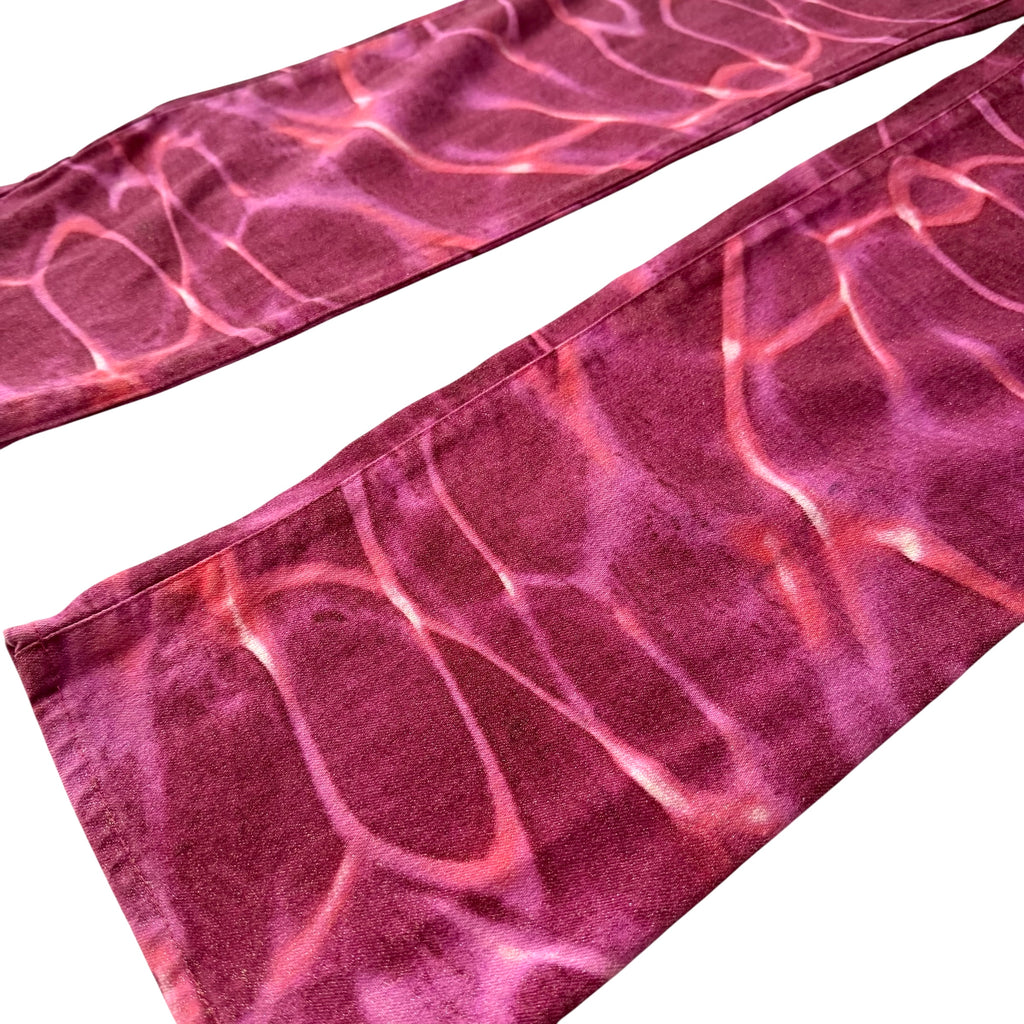 Just Cavalli x Roberto Cavalli Vintage Pink Ocean Water Print Jeans