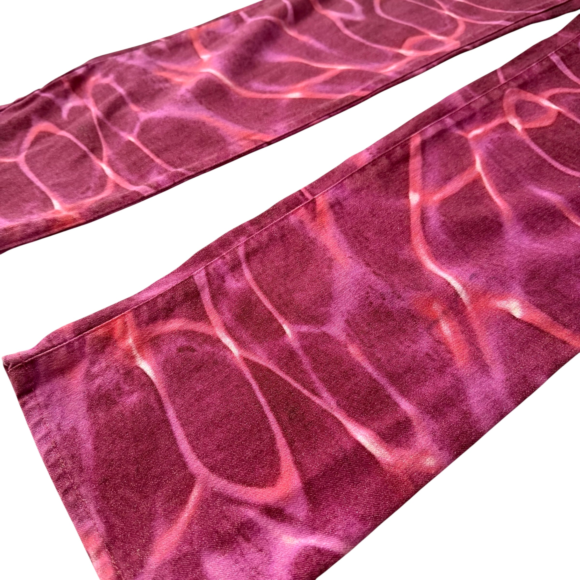 Just Cavalli x Roberto Cavalli Vintage Pink Ocean Water Print Jeans