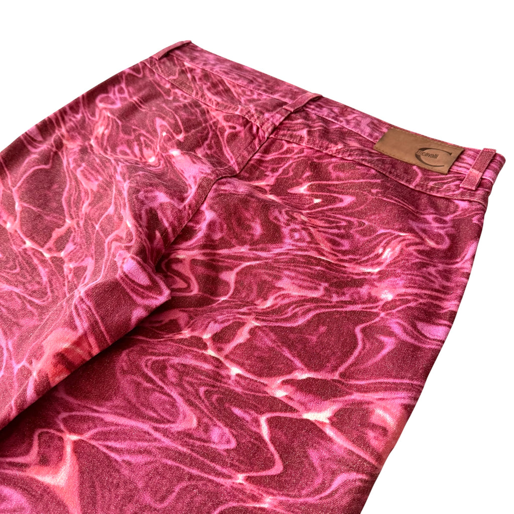 Just Cavalli x Roberto Cavalli Vintage Pink Ocean Water Print Jeans