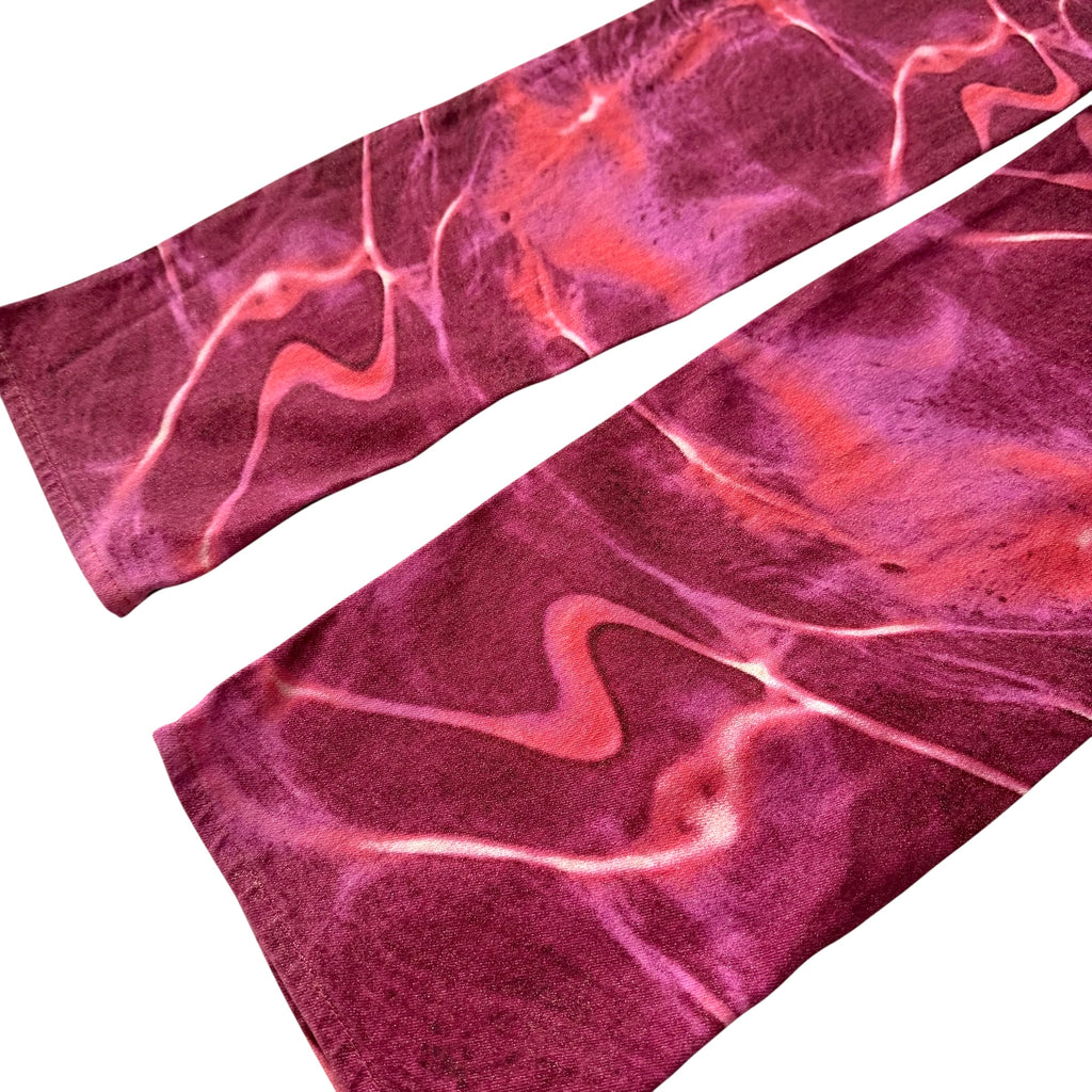 Just Cavalli x Roberto Cavalli Vintage Pink Ocean Water Print Jeans