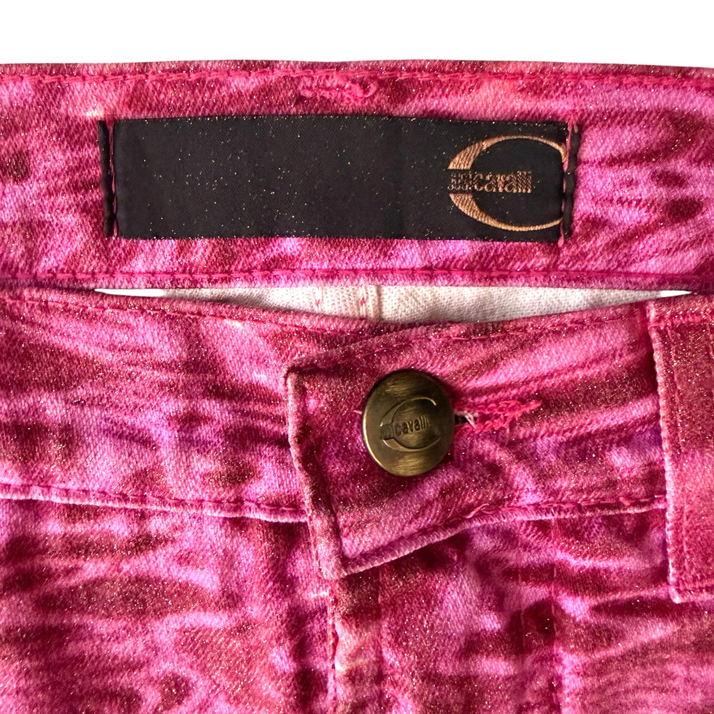 Just Cavalli x Roberto Cavalli Vintage Pink Ocean Water Print Jeans