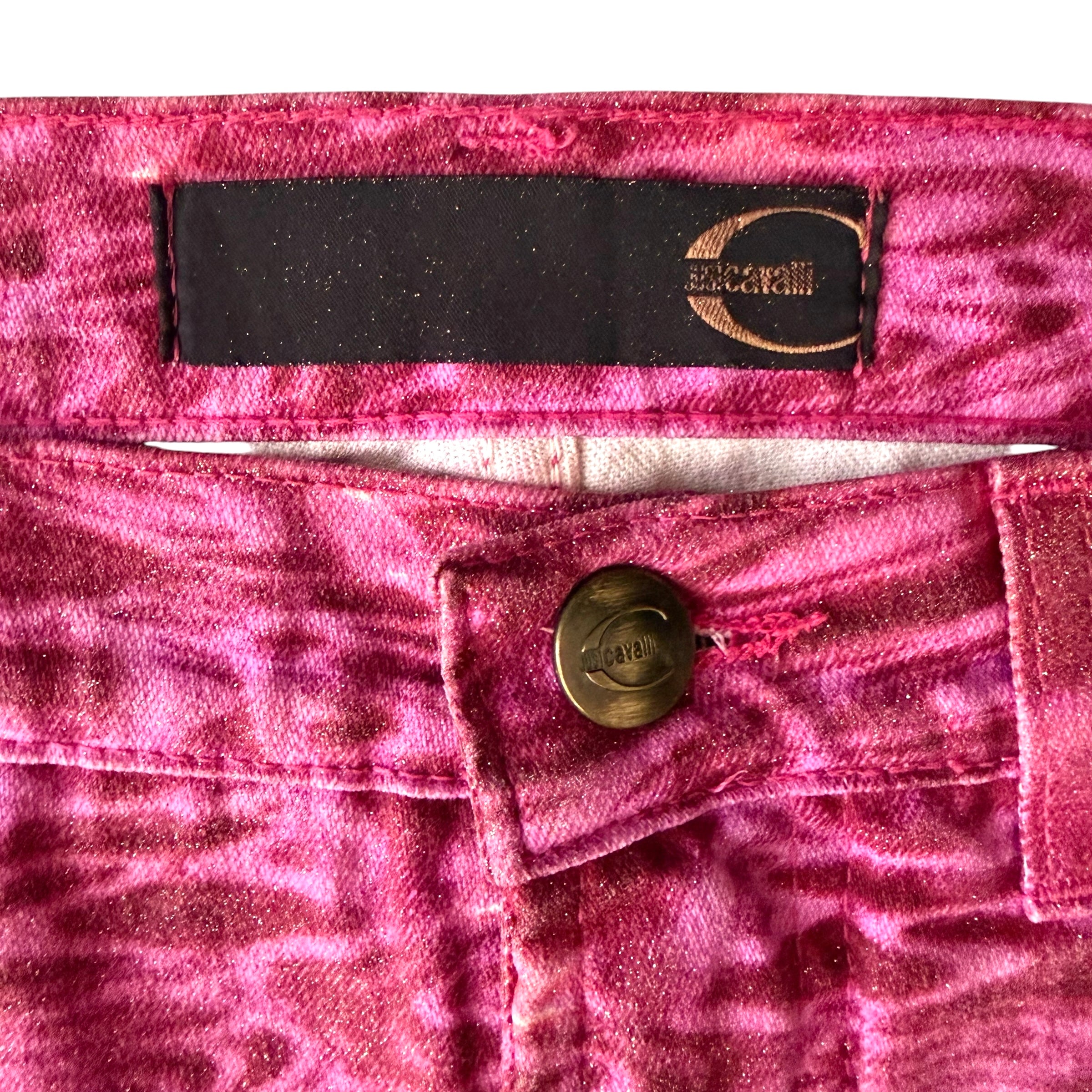 Just Cavalli x Roberto Cavalli Vintage Pink Ocean Water Print Jeans