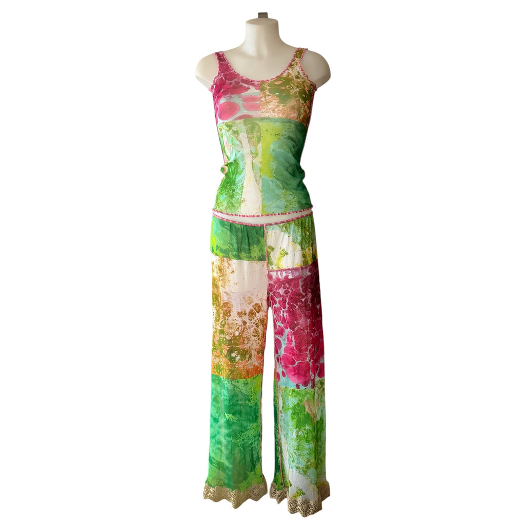 Jean Paul Gaultier Vintage 2000 'Bacteria' Print Mesh Pants